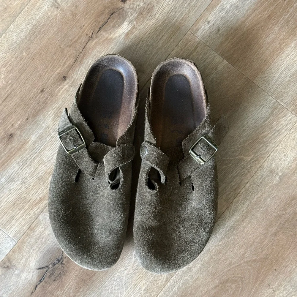 Birkenstock Brown Suede Clogs Sandals